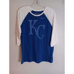 The Nike Tee Womens Kansas City Royals Tee Shirt Sz XL Raglan Sleeve
